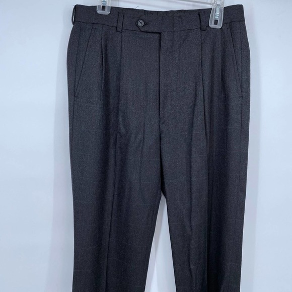 Burberry's Charcoal Gray Big Plaid 2-Button Suit Jacket & Pants Combo 40L - Picture 9 of 12